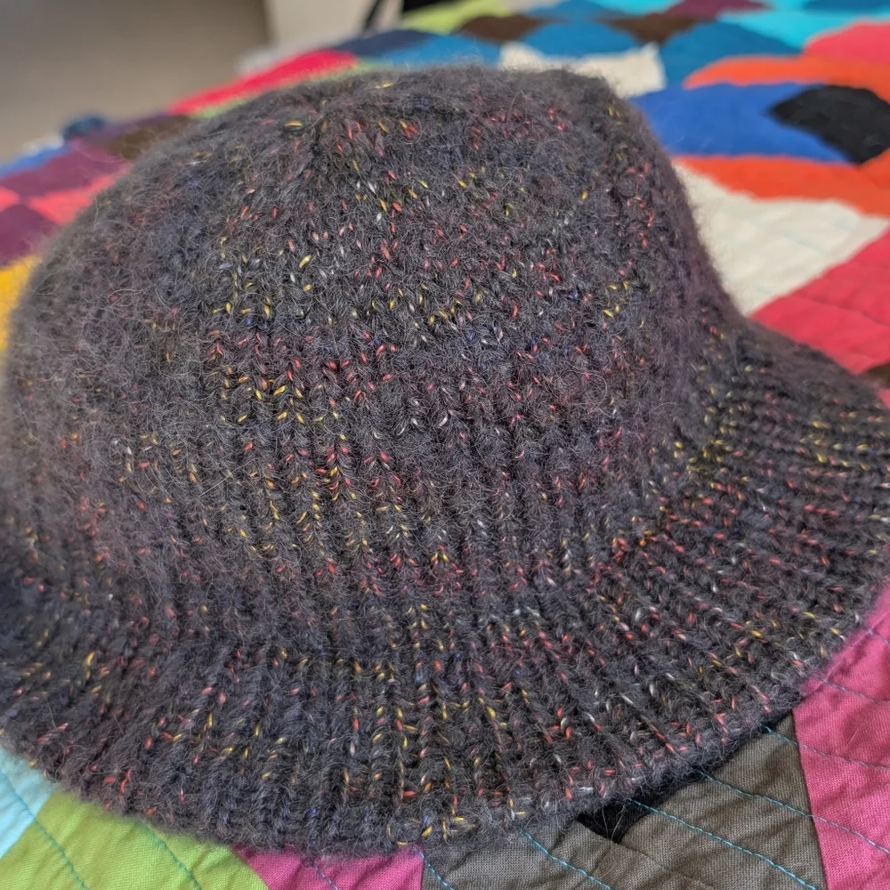 VTG Italian Made Grey‎ Bucket Hat With Rainbow Speckles